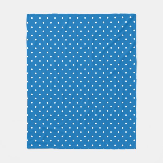 Seamless blue background polka dot pattern  フリースブランケット (正面)