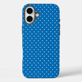 Seamless blue background polka dot pattern  iPhone 16 plusケース