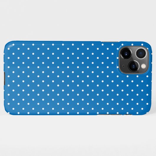 Seamless blue background polka dot pattern  iPhoneケース (裏面横)