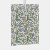 Seamless blue, yellow, and white floral pattern  ガラスオーナメント (正面右)