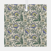 Seamless blue, yellow, and white floral pattern  ガラスオーナメント (裏面)