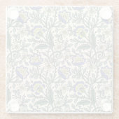 Seamless blue, yellow, and white floral pattern  ガラスコースター (裏面)