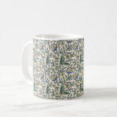 Seamless blue, yellow, and white floral pattern  コーヒーマグカップ (正面左)