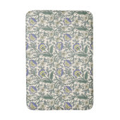 Seamless blue, yellow, and white floral pattern  バスマット (正面縦)