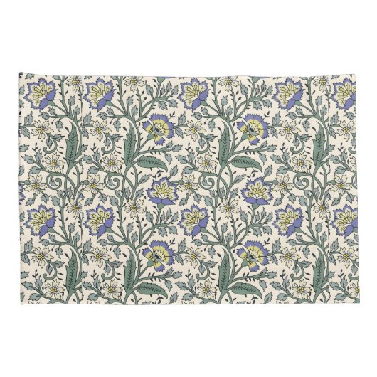Seamless blue, yellow, and white floral pattern  枕カバー (裏面-右)