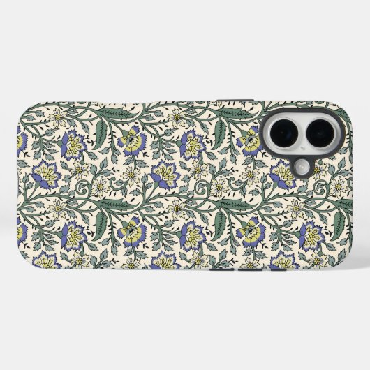 Seamless blue, yellow, and white floral pattern  Case-Mate iPhoneケース (裏面 (横))