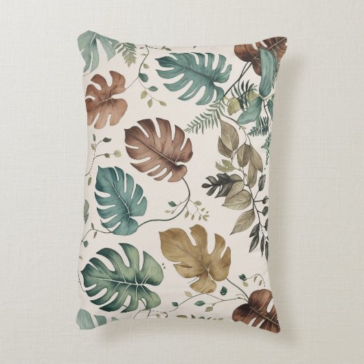 Seamless boho botanical pattern Flowers  アクセントクッション (裏面(縦))