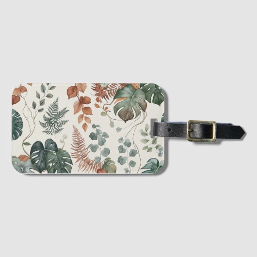 Seamless boho botanical pattern Flowers  ラゲッジタグ (正面横)