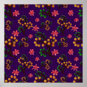 Seamless botanical pattern with cute fruit branch  ポスター (正面)