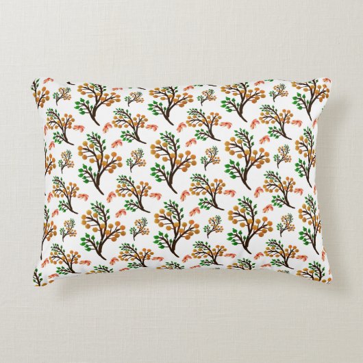 Seamless Botanical Pattern with Flowers | Cute Nat アクセントクッション (正面)