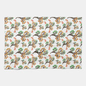 Seamless Botanical Pattern with Flowers | Cute Nat キッチンタオル (横)