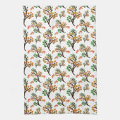 Seamless Botanical Pattern with Flowers | Cute Nat キッチンタオル (縦)