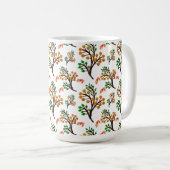 Seamless Botanical Pattern with Flowers | Cute Nat コーヒーマグカップ (正面右)