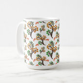Seamless Botanical Pattern with Flowers | Cute Nat コーヒーマグカップ (正面左)