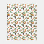 Seamless Botanical Pattern with Flowers | Cute Nat フリースブランケット (正面)