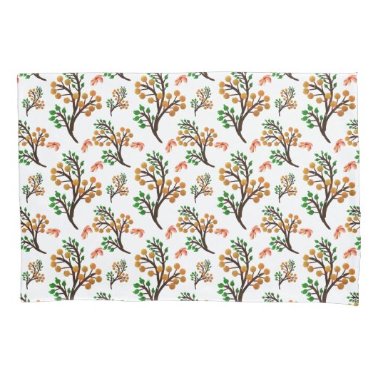 Seamless Botanical Pattern with Flowers | Cute Nat 枕カバー (正面)