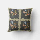 Seamless botanical vector pattern with flower bouq クッション (裏面)