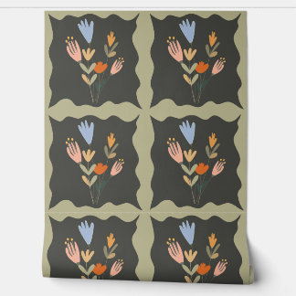 Seamless botanical vector pattern with flower bouq 壁紙