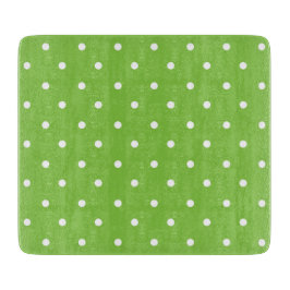 Seamless  bright lime polka dot pattern  カッティングボード
