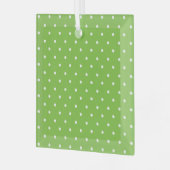 Seamless  bright lime polka dot pattern  ガラスオーナメント (正面左)