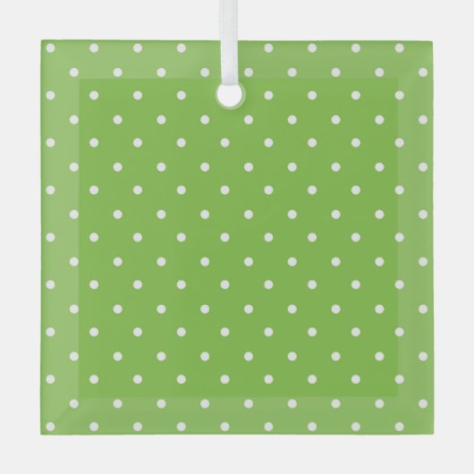 Seamless  bright lime polka dot pattern  ガラスオーナメント (正面)
