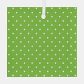 Seamless  bright lime polka dot pattern  ガラスオーナメント (裏面)