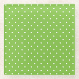 Seamless  bright lime polka dot pattern  ガラスコースター