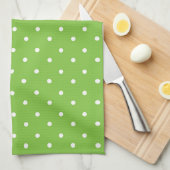 Seamless  bright lime polka dot pattern  キッチンタオル (四つ折り)