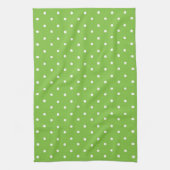 Seamless  bright lime polka dot pattern  キッチンタオル (縦)