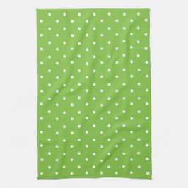 Seamless  bright lime polka dot pattern  キッチンタオル