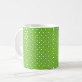 Seamless  bright lime polka dot pattern  コーヒーマグカップ (正面左)