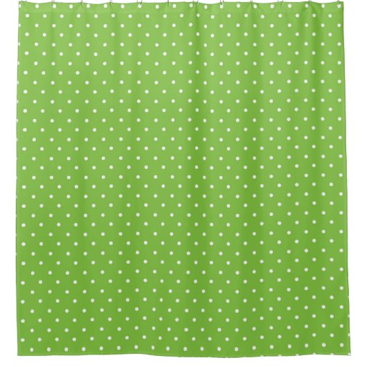 Seamless  bright lime polka dot pattern  シャワーカーテン (正面)