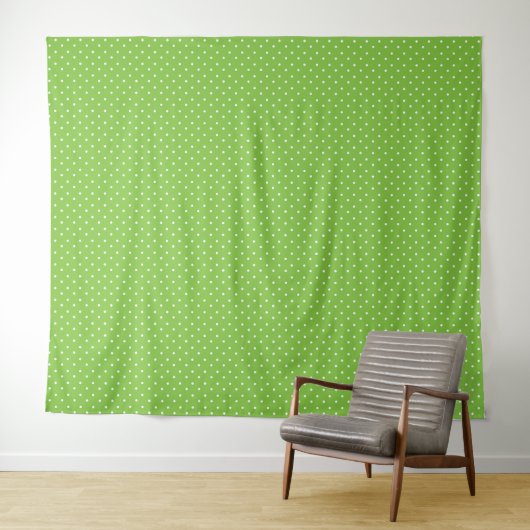 Seamless  bright lime polka dot pattern  タペストリー (インサイチュ(横))