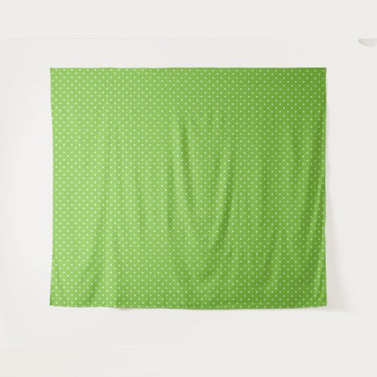 Seamless  bright lime polka dot pattern  タペストリー (正面(横))