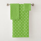 Seamless  bright lime polka dot pattern  バスタオルセット (インサイチュ)