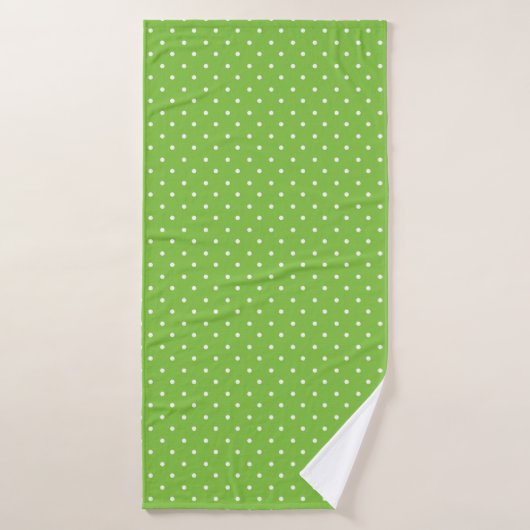 Seamless  bright lime polka dot pattern  バスタオルセット (バスタオル)