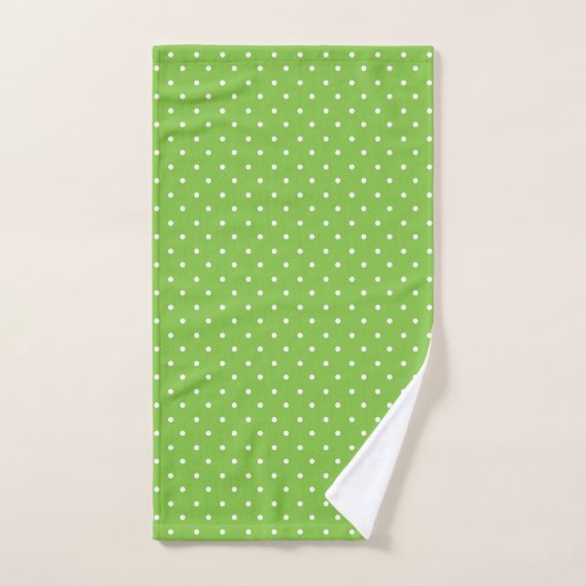 Seamless  bright lime polka dot pattern  バスタオルセット (ハンドタオル)
