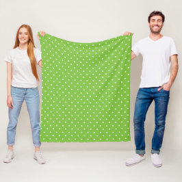 Seamless  bright lime polka dot pattern  フリースブランケット