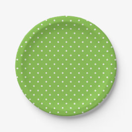 Seamless  bright lime polka dot pattern  ペーパープレート