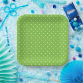 Seamless  bright lime polka dot pattern  ペーパープレート (パーティー)