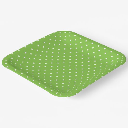 Seamless  bright lime polka dot pattern  ペーパープレート (傾斜あり)