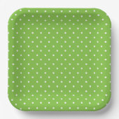 Seamless  bright lime polka dot pattern  ペーパープレート (正面)
