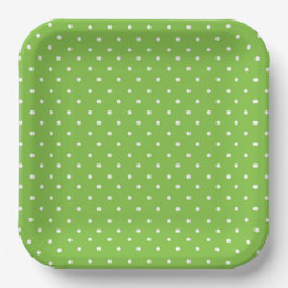 Seamless  bright lime polka dot pattern  ペーパープレート