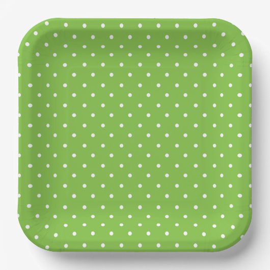 Seamless  bright lime polka dot pattern  ペーパープレート (正面)