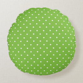 Seamless  bright lime polka dot pattern  ラウンドクッション