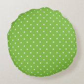 Seamless  bright lime polka dot pattern  ラウンドクッション (裏面)
