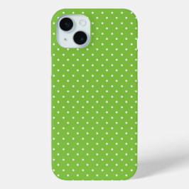 Seamless  bright lime polka dot pattern  iPhone 15 miniケース
