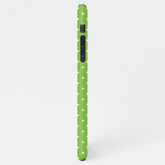 Seamless  bright lime polka dot pattern  iPhoneケース (左側)