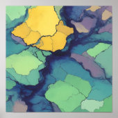 Seamless Bright Mineral Tiling with Metallic Lines ポスター (正面)