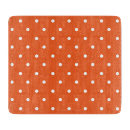 Seamless  bright orange background polka dot カッティングボード